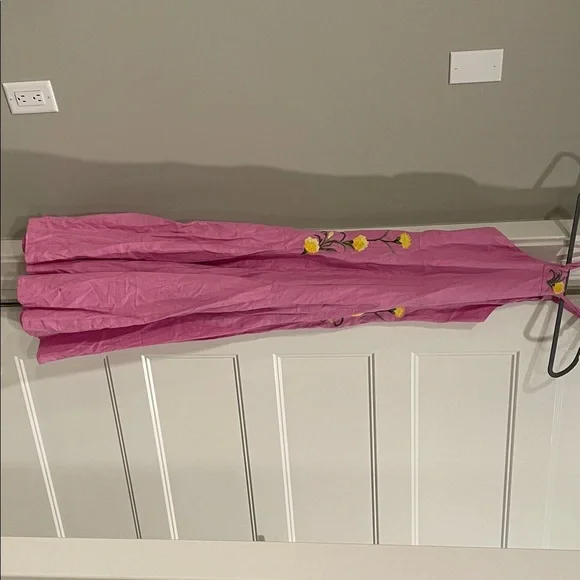 Fanm Mon, Pink Floral Embroidered Maxi Dress, Size S - Picture 4 of 9